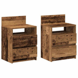 Berkfield Bedside Cabinets 2 Pcs With 2 Drawers Old Wood 40X33X60 Cm - thumbnail 2