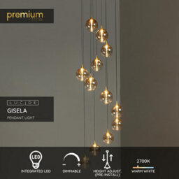 Lucide Premium Gisela Pendant Light Diameter 61Cm Led Dim. 2700K - Amber - thumbnail 2