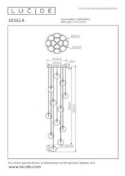 Lucide Premium Gisela Pendant Light Diameter 61Cm Led Dim. 2700K - Amber - thumbnail 9