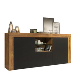 Sideboard Aurora 145Cm - Dark Oak & Black Matt Doors - thumbnail 9