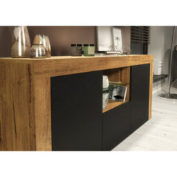 Sideboard Aurora 145Cm - Dark Oak & Black Matt Doors - thumbnail 4
