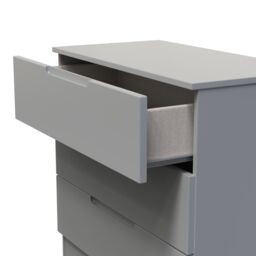 Messina Ready Assembled Matt Grey No Effect 3 Drawer Wide Chest (H)685mm (W)740mm (D)390mm - thumbnail 2