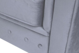 Windsor Chesterfield Style Grey French Velvet Fabric Corner Sofa (Right Hand Corner) - thumbnail 4