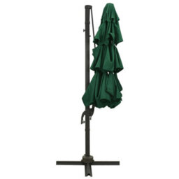 Berkfield Harmful 4-Tier Parasol With Aluminium Pole Green 3X3 M - thumbnail 3