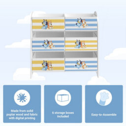 Bluey Toy Storage Unit, 6-Box Organizer For Bedroom, Easy Assembly And Clean Up - thumbnail 4