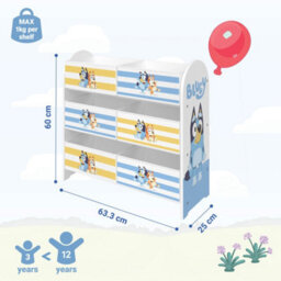 Bluey Toy Storage Unit, 6-Box Organizer For Bedroom, Easy Assembly And Clean Up - thumbnail 3