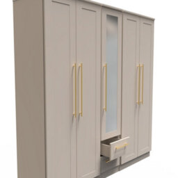 Helmsley Tall 5 Door 2 Drawer 1 Mirror Wardrobe In Kashmir Matt (Ready Assembled) - thumbnail 6