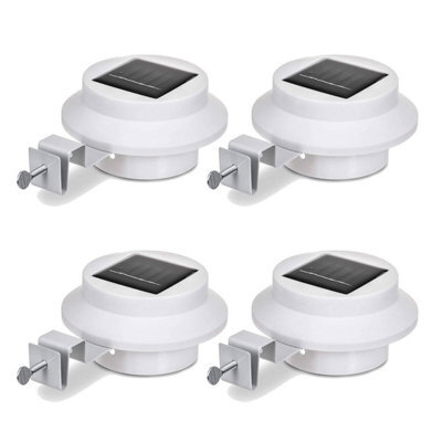 Taylor & Brown 4 X Solar Led Fence Gutter Lights, Super Bright, Weather-Resistant, No Wiring, Home & Garden Décor (White) - image 1