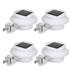 Taylor & Brown 4 X Solar Led Fence Gutter Lights, Super Bright, Weather-Resistant, No Wiring, Home & Garden Décor (White)