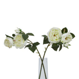 Hill Interiors The Natural Garden Collection Rose Artificial Flower White (One Size) - thumbnail 2