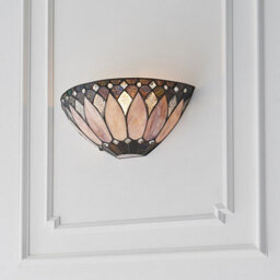 Luminosa Lighting Luminosa Brooklyn 1 Light Indoor Wall Uplighter Tiffany Glass, E14 - thumbnail 2