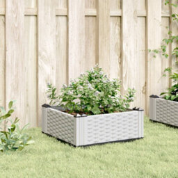 Berkfield Elegant Garden Planter With Pegs White 42.5X42.5X28.5 Cm Pp - thumbnail 3