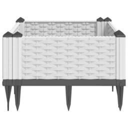 Berkfield Elegant Garden Planter With Pegs White 42.5X42.5X28.5 Cm Pp - thumbnail 5