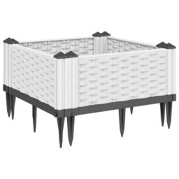 Berkfield Elegant Garden Planter With Pegs White 42.5X42.5X28.5 Cm Pp - thumbnail 1