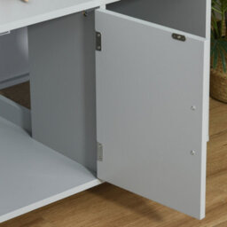 Pawhut Cat Litter Box Enclosure & House W/ Nightstand/end Table Design, Grey - thumbnail 8
