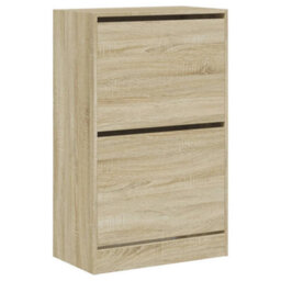Berkfield Shoe Cabinet Sonoma Oak 60X34X96.5 Cm Engineered Wood - thumbnail 4