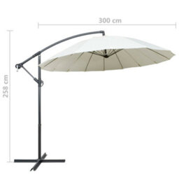 Berkfield Durable Hanging Parasol White 3 M Aluminium Pole - thumbnail 9