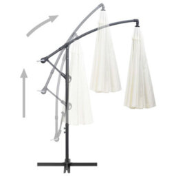 Berkfield Durable Hanging Parasol White 3 M Aluminium Pole - thumbnail 8