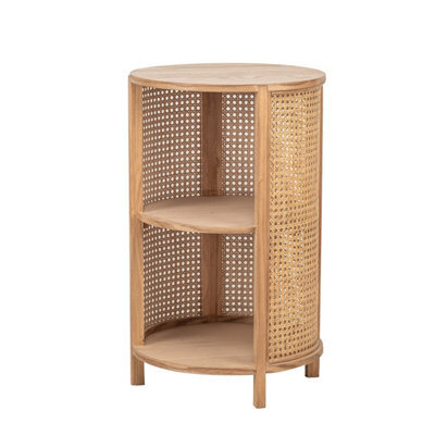 Nordlys 2-Storage Natural Wood And Rattan Nightstand Classic Style Bedroom - image 1