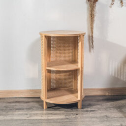 Nordlys 2-Storage Natural Wood And Rattan Nightstand Classic Style Bedroom - thumbnail 4
