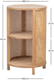 Nordlys 2-Storage Natural Wood And Rattan Nightstand Classic Style Bedroom - thumbnail 6