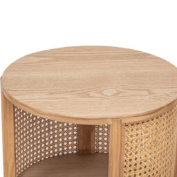Nordlys 2-Storage Natural Wood And Rattan Nightstand Classic Style Bedroom - thumbnail 5
