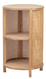 Nordlys 2-Storage Natural Wood And Rattan Nightstand Classic Style Bedroom - thumbnail 2
