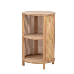 Nordlys 2-Storage Natural Wood And Rattan Nightstand Classic Style Bedroom