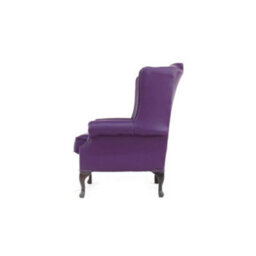 Chesterfield Bloomsbury Flat High Back Wing Chair Wineberry Purple Real Leather - thumbnail 5