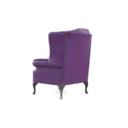 Chesterfield Bloomsbury Flat High Back Wing Chair Wineberry Purple Real Leather - thumbnail 7