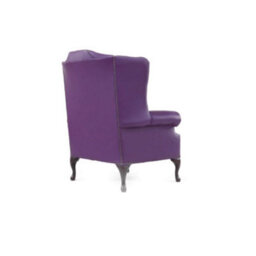 Chesterfield Bloomsbury Flat High Back Wing Chair Wineberry Purple Real Leather - thumbnail 8