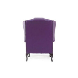 Chesterfield Bloomsbury Flat High Back Wing Chair Wineberry Purple Real Leather - thumbnail 9