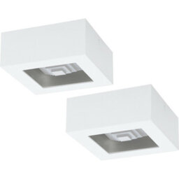 Set Of 2 Modern White Box Led Wall And Ceiling Lights - 140mm X 140mm, 6.3W - thumbnail 1