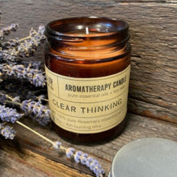 Serenityy Aromatherapy Soy Wax Candle - Clear Thinking 200G, Amber Glass, Kraft Gift Box.