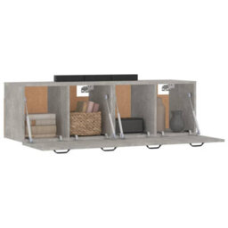 Berkfield Wall Cabinets 2 Pcs Concrete Grey 80X35X36.5 Cm Engineered Wood - thumbnail 4