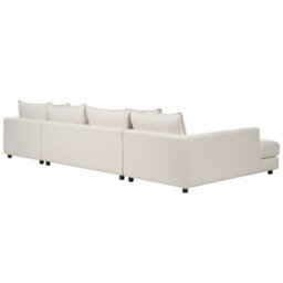 Wyld And Coco U-Shaped Corner Sofa Light Beige Polyester 5-Seater Large - thumbnail 5