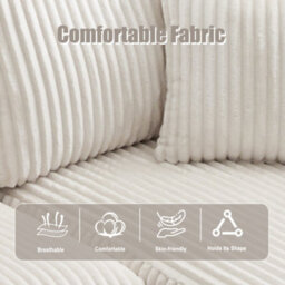 Matteo Modular L-Shaped Sectional Sofa With Cup Holders & Storage - Beige Corduroy - thumbnail 4