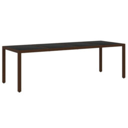 Berkfield 11 Piece Garden Dining Set Poly Rattan Brown - thumbnail 6