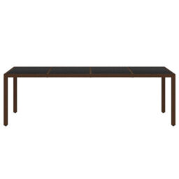 Berkfield 11 Piece Garden Dining Set Poly Rattan Brown - thumbnail 7