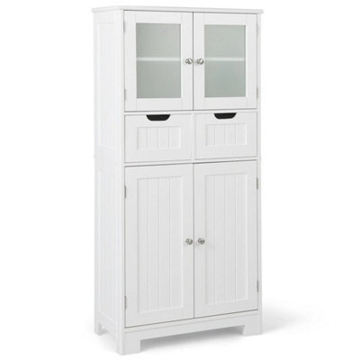 Bathroom Storage Cabinet Tall Freestanding Floor Wood Cabinet Storage Organizer - image 1