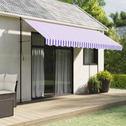 Walplus Replacement Fabric For Awning Garden Sun Shade Canopy Gazebo For Back Door, Porch, Patio Valance Blue And White Stripe 4 M
