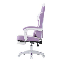 Living And Home Ergonomic High Back White Purple Qute Gaming Chair With Footrest - thumbnail 4