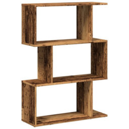 Berkfield Room Divider Bookcase 3-Tier Old Wood 70X24X97 Cm Engineered Wood - thumbnail 7
