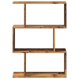 Berkfield Room Divider Bookcase 3-Tier Old Wood 70X24X97 Cm Engineered Wood - thumbnail 5