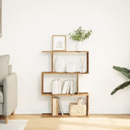 Berkfield Room Divider Bookcase 3-Tier Old Wood 70X24X97 Cm Engineered Wood - thumbnail 3