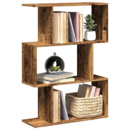Berkfield Room Divider Bookcase 3-Tier Old Wood 70X24X97 Cm Engineered Wood - thumbnail 1