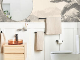 Beliani 6-Piece Bathroom Hardware Set Tumaco With Towel Bars And Hooks Black - thumbnail 2