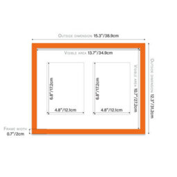 14X11 Inch 2 Opening Photo Collage Frame, Display Two 7X5 Inch Photos, Multi Aperture Family Picture Frame, Orange - thumbnail 4