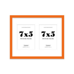14X11 Inch 2 Opening Photo Collage Frame, Display Two 7X5 Inch Photos, Multi Aperture Family Picture Frame, Orange - thumbnail 2