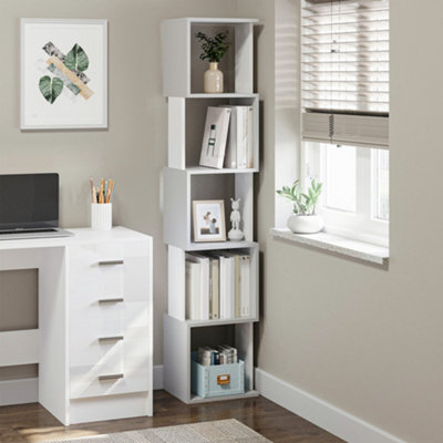Homcom 5-Tier Bookshelf Freestanding Bookcase Storage Shelves, Light Grey - image 1